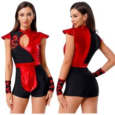 Women Fancy Dress Night Club Jumpsuit Costume Cosplay Adult Bodysuit Christmas