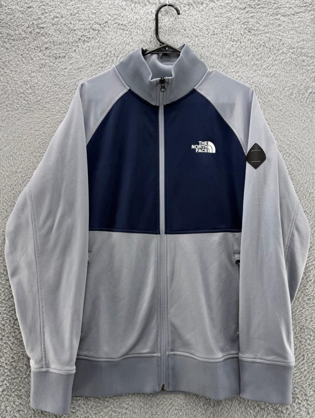 The North Face Mens Large Full Zip Jacket Gray Navy Athletic Track Jacket Apex