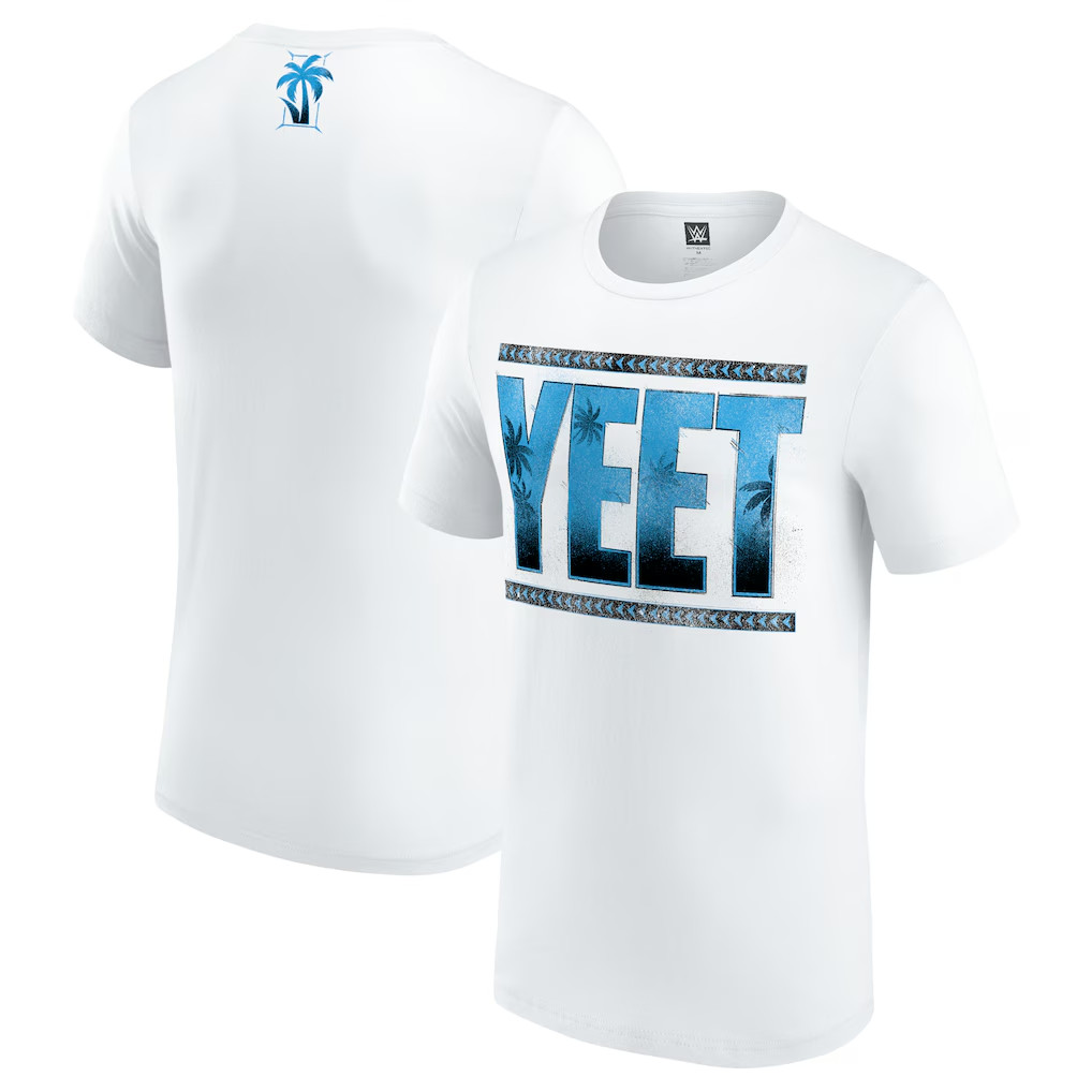 Yeet Wrestling Inspired White Graphic Tee Shirt