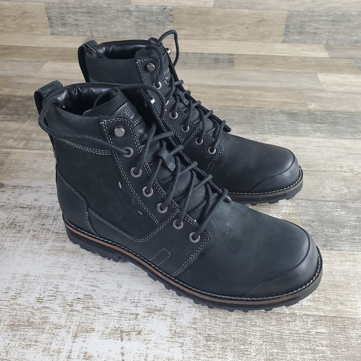 KEEN The Rocker II Mens Ankle Boots Sz 10.5 M Black Leather  display picture 1