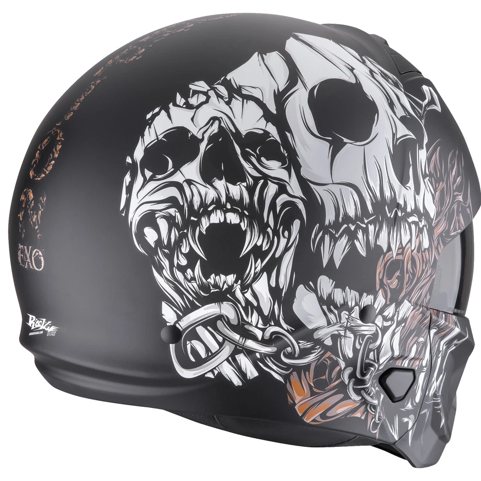 Scorpion Exo-Combat II Genesis Matt-Schwarz / Weiss / Gold Sonnenvisier - Bild 3 von 3