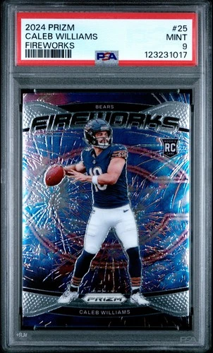 2024 Panini Prizm Fireworks #25 Caleb Williams PSA 9