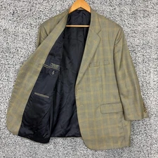 Holland & Sherry Blazer Mens 46R Plaid Houndstooth Wool Jacket Savile Row USA