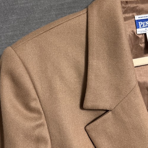 Vintage Pendleton Blazer 8 Petite Camel Brown Wool Classic Career Work Neutral - Picture 2 of 12