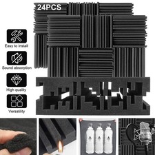Sound Proofing Panels Self Adhesive 24 Pack Acoustic Wall Panels Soundproofing