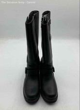 Harley-Davidson Womens Black American Side Zip Motorcycle Boots Size US 7