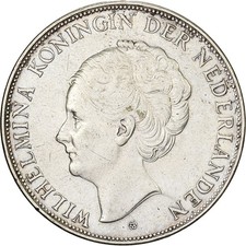 [#1201912] Netherlands, Wilhelmina I, 2-1/2 Gulden, 1937, Utrecht, Silver, EF