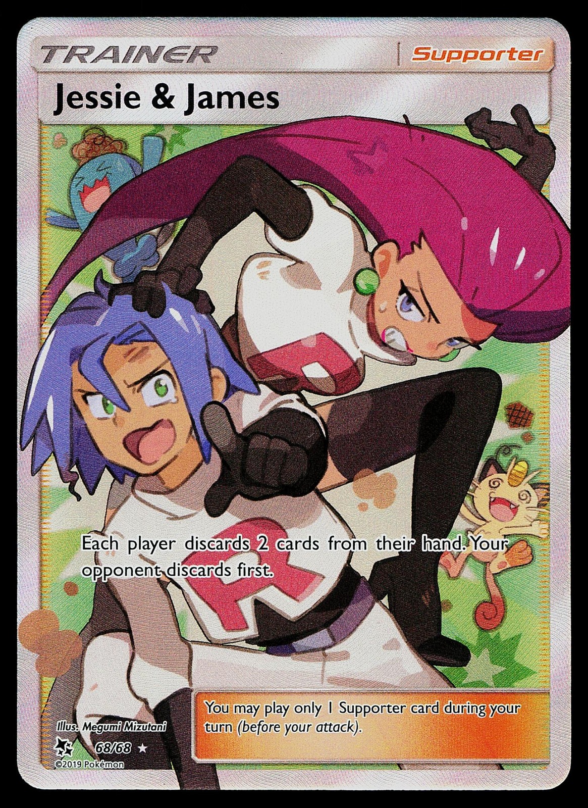 Pokemon Card Hidden Fates Jessie & James 68/68 Rare Ultra
