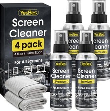 Screen Cleaner Spray 16Oz 4Oz X 4 Pack - TV Computer Screen Cleaner with 2 M