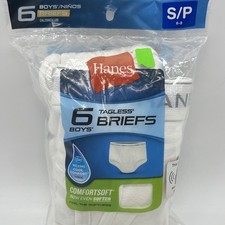 Lot Of 18 3x6 Pack Hanes Briefs Boys Size Small 6-8 White Cotton Cool Comfort