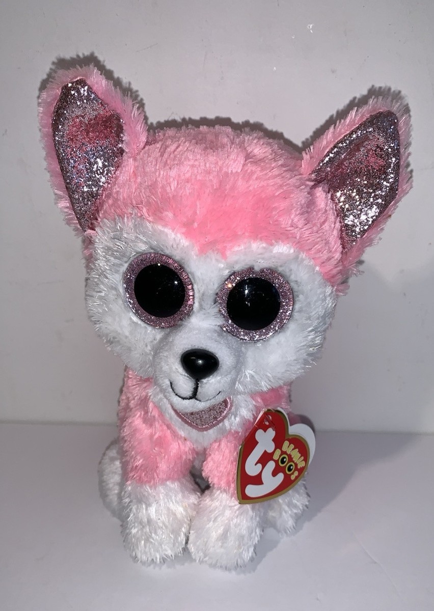 NM* Ty Beanie Boos HUNK the Pink White Husky Dog 6