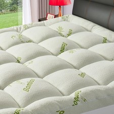 Premium Bamboo Viscose Queen Mattress Topper for Back Pain, 1200 GSM
