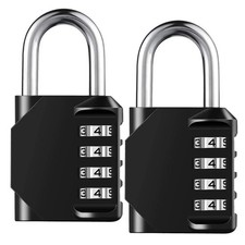 Combination Lock Resettable 4-Digit Anti Rust Weatherproof Padlock Metal Locks 