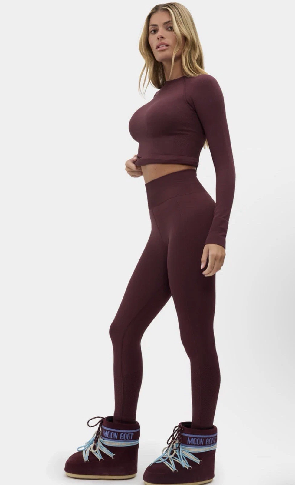 Halfdays Sophia Legging Compression High Rise Seamless Glazed Cherry Sz XS NWT