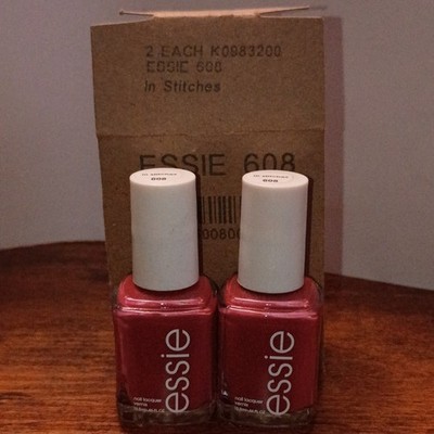 essie Nail Lacquer 608 In Stitches Red Shimmer 0.46 fl oz Lot of 2