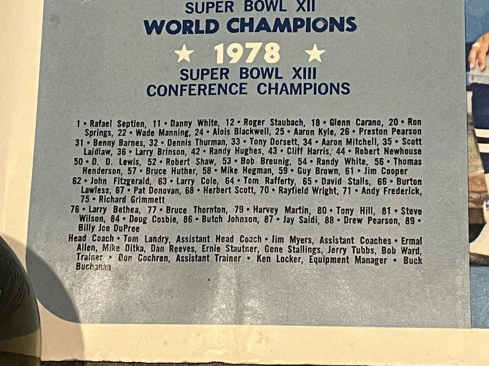 Vtg 1979 McDonalds Football NFL Dallas Cowboys Team Poster 23 x 36 Collectible - Image 2 of 4