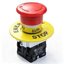 2NC 22Mm Emergency Stop Push Button Switch Red Mushroom Equipment E Stop Shut