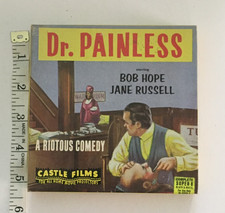 VTG CASTLE FILMS NO.1050 HORROR SUPER 8 B W DR. PAINLESS 8 MM FILM W/BOX