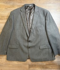 Ralph Lauren Mens 54L Gray 100 Wool Blazer Sport Coat 2 Button Jacket Lined