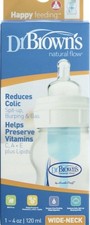 Dr. Brown's Baby Bottle Original Wide-Neck Natural Flow Vent System, 4oz Level 1