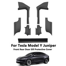 For Tesla Model Y Juniper Car Front Rear Door Sill Protection Pads Anti-kick Pad