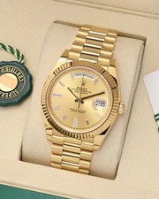 Rolex Day-Date 40mm Factory Champagne Baguette Diamond Watch 228238 2025 2