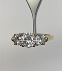 14K Yellow & White Gold 3 Stone Moissanite Engagement Ring 2 CTW 4.2g Size 8.75 — photo 8