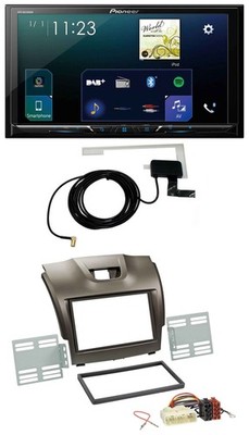 Pioneer 2DIN DAB USB MP3 Bluetooth Autoradio für Isuzu D-Max ab 2012 grau