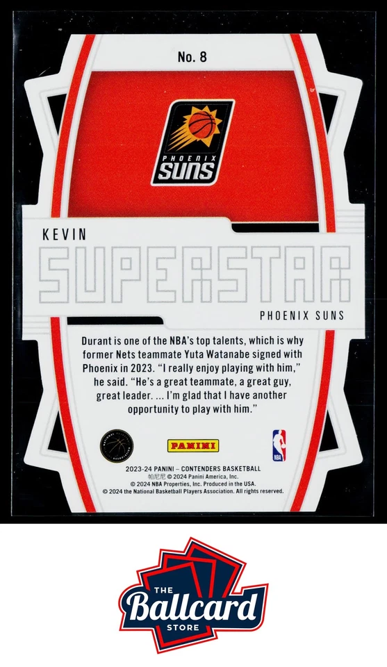 2023-24 Panini Contenders #8 Kevin Durant Superstar Die-Cuts - Image 2 of 2