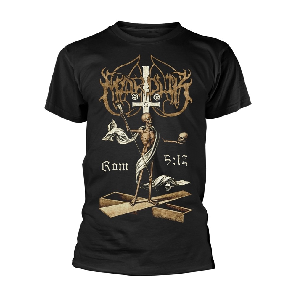 MARDUK - ROM 5:12 (GOLD) BLACK T-Shirt, Front - Back Print Large