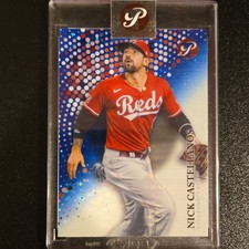2022 Topps Pristine Nick Castellanos #166 Blue Pulsar Refractor 02/75 Reds Card