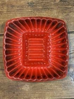 Vintage MCM Haeger 1044-S Ceramic Ashtray Vibrant Red Black Fade Square USA 6x6