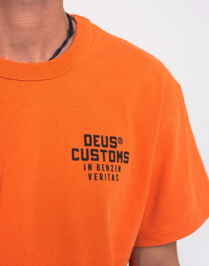T-shirt homme Deus Ex Machina surfboards coton boxy orange logo essence taill... - Photo 3/4