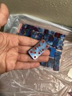Custom Plastic Dominoes Game Pieces Tiles Blue/White with Red Pips — photo 3