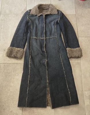 Next Denim Afghan Coat UK Sz 12 Penny Lane Glam Boho Hippie Festival