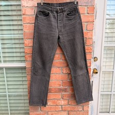 Vintage Levi's Black Denim Button Fly Jeans 501 31x32 Actual 30x30.5 USA 90s
