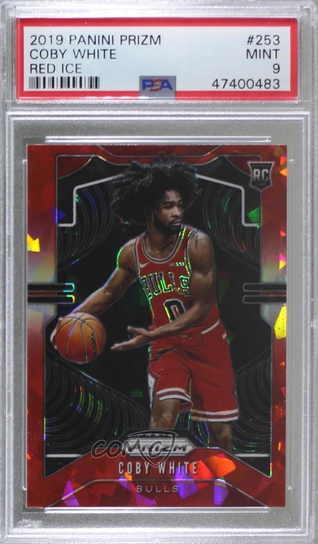 2019-20 Panini Prizm Rookie Red Ice Prizm Coby White #253 PSA 9 MINT 2l4