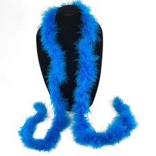 Vintage feather boa vintage burlesque showgirl Teal Blue 78"