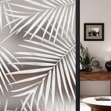 Faux 3D Frosted Tropical Window Privacy Film Glass Door Window 16.93"x78.74"