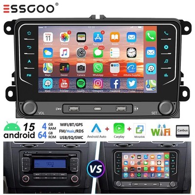 4+64G CarPlay Autoradio Android 15 Für VW GOLF 5 6 Passat Touran GPS NAVI BT dab