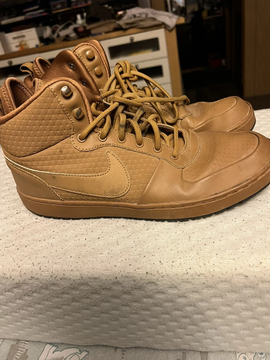 Nike Ebernon Mid Winter Wheat Sneakers Casual Shoes Lace Up Leather Brown | eBay