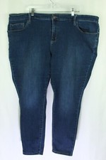 Ava  Viv Women's Jeans Plus Size 26W Tapered Ankle Blue Denim