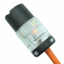 Lighted Female 520-CV-LIT Cord Repair Connector 20 Amp 520R Straight Blade 125V 