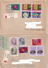 Szwajcaria, 3 kolorowe listy bezcłowe z klejem celnym z lat 70.