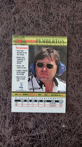 1996 Score Board Robin Pemberton #34 - NASCAR - Autographed! - Picture 2 of 2