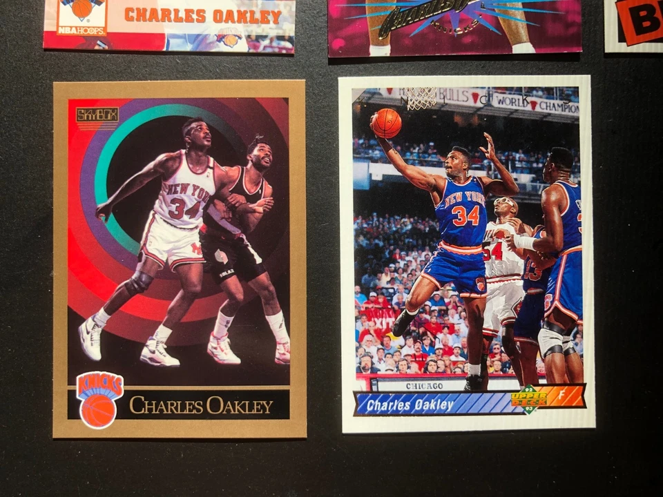 1990 CHARLES OAKLEY Deck Superior, Fleer, SkyBox, 5 Cartões de Basquete Fabricados nos EUA - Imagem 4 de 4