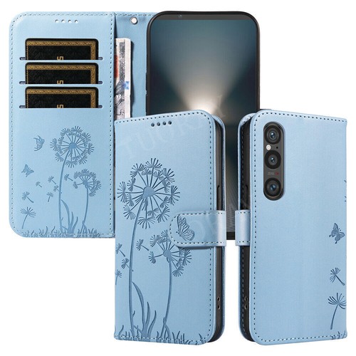 Handyhülle Für Sony Xperia 10 1 VI 5 IV 10V 1V 5V 5th Leder Wallet Tasche Case - Picture 13 of 94