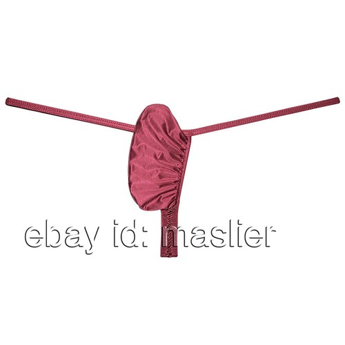 Men Silk Satin String Thong Underwear Push-out Pouch Enhancing Underpants Tangas - Picture 22 of 37