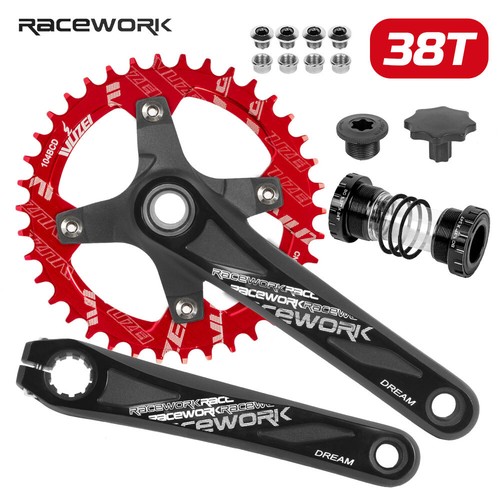 MTB Bicycle Crankset 104BCD 172.5mm Crank Arm 32T 34T 36T 38T Chainring with BB - Picture 26 of 27