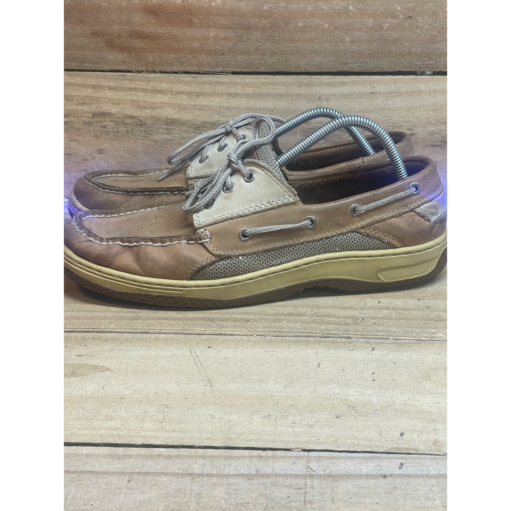 Sperry Top-Sider Billfish 3 Eye Mens 12M Leather Boat Shoes Tan Blue Sperry Top-Sider 0799023 Mens Billfish Boat Shoes Tan/Beige main image 2